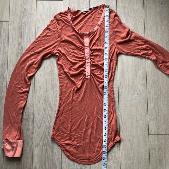 James Perse Y2K Long Sleeve Top in Orange Size 3 /L - Picture 5 of 11